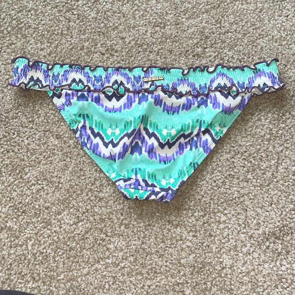 Sofia By Vix Teal Purple Solid Rouching Band , Fu… - image 2